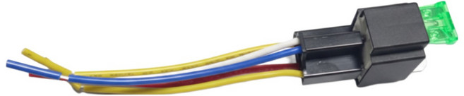 24볼트 퓨즈내장 4핀 릴레이 소켓배선세트 30A 컨넥터, 1개