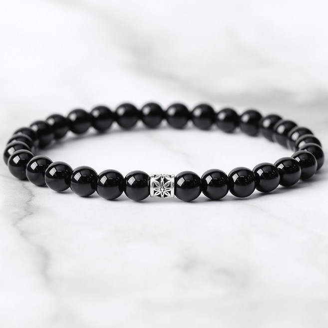 진주모아 특A 악한기운을 막는 액막이 불교 염주팔찌 오닉스