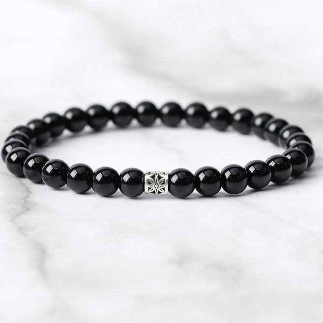 진주모아 특A 악한기운을 막는 액막이 불교 염주팔찌 오닉스