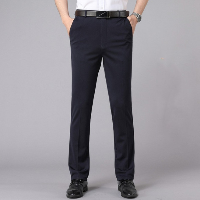 차쿠 남성 정장 바지 고탄력 스판 바지 기지 바지 슬랙스 허리밴딩 직장인바지 중년 빅사이즈 하계 춘계 동계 4계절