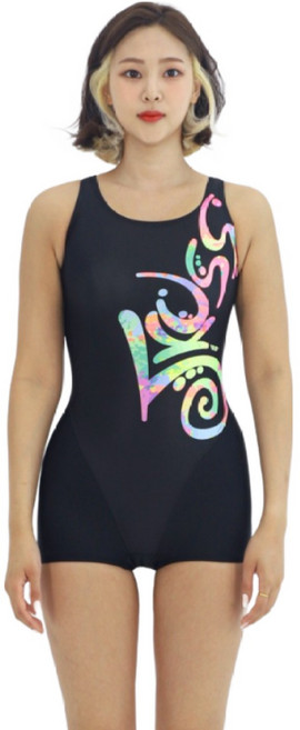 제이커스 베이직 여성 실내 수영복 빅사이즈 U백 2부 아쿠아 웨어 브라컵 포함 0650