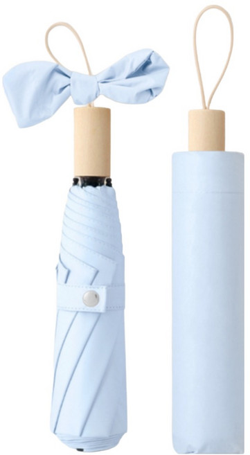 디아망 마카롱 3단 우양산 파스텔 우산 양산 수동 UV차단 나무손잡이 우드