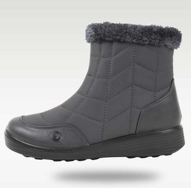 [에코로바]여성 퍼 따뜻한 안감 지퍼 패딩 앵클 털부츠 ER0303