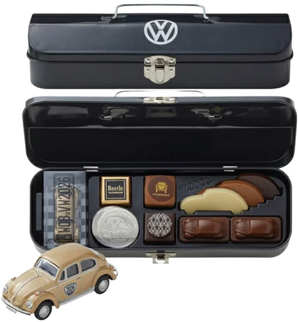 발렌타인 모로조프 비틀 발렌타인 2026년 한정 틴 케이스 컨테이너 초콜릿 10개입(미니카 포함 / 무알콜), 1