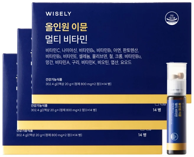 와이즐리 올인원 이뮨 멀티비타민 액상, 3개, 14회분 - 쿠팡