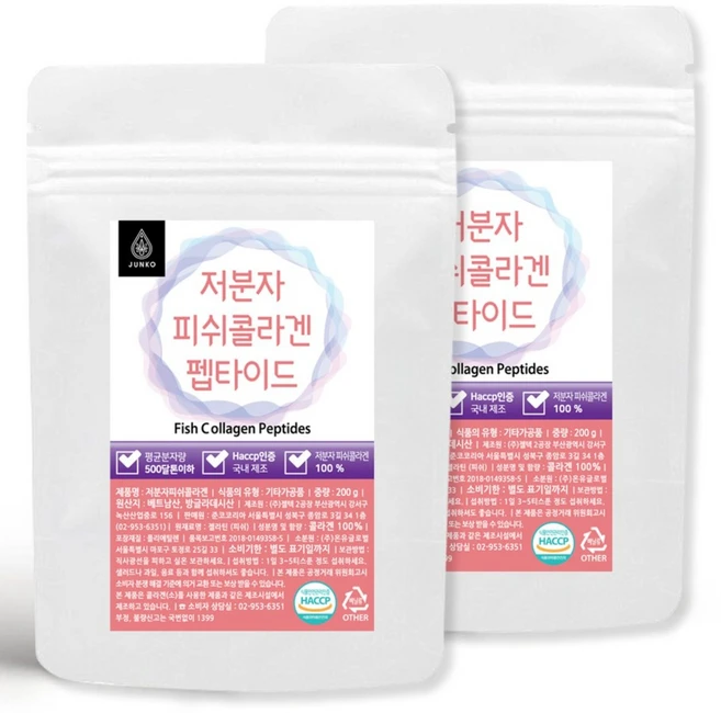 준코 저분자 피쉬 콜라겐 펩타이드 분말 [ 500달톤 ], 2개, 200g - 쿠팡