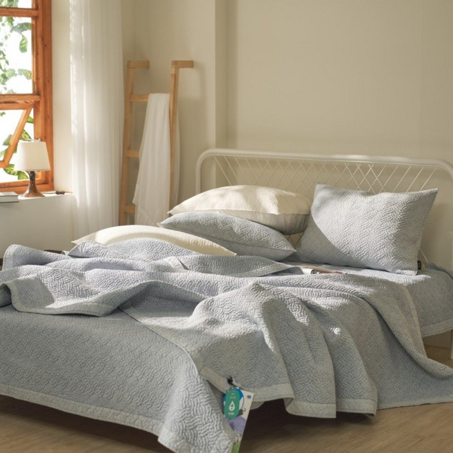데코카페트 호주 양모이불 침대패드 퀸 킹 스프레드 사계절용, 그레이