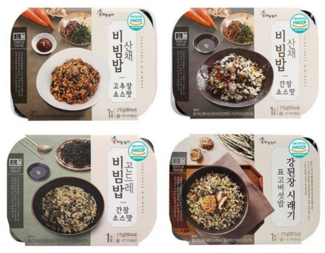 나물비빔밥 4종세트_산채비빔밥 고추장 간장/곤드레/강된장, 215g, 1개