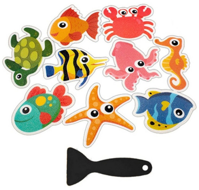 룰루랄라 해양생물 논슬립 스티커, 해양생물(1077)논슬립 9종, 1개