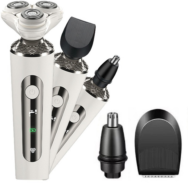 독일 3헤드 방수면도기 남자 전기 면도기, 화이트, 3 in 1