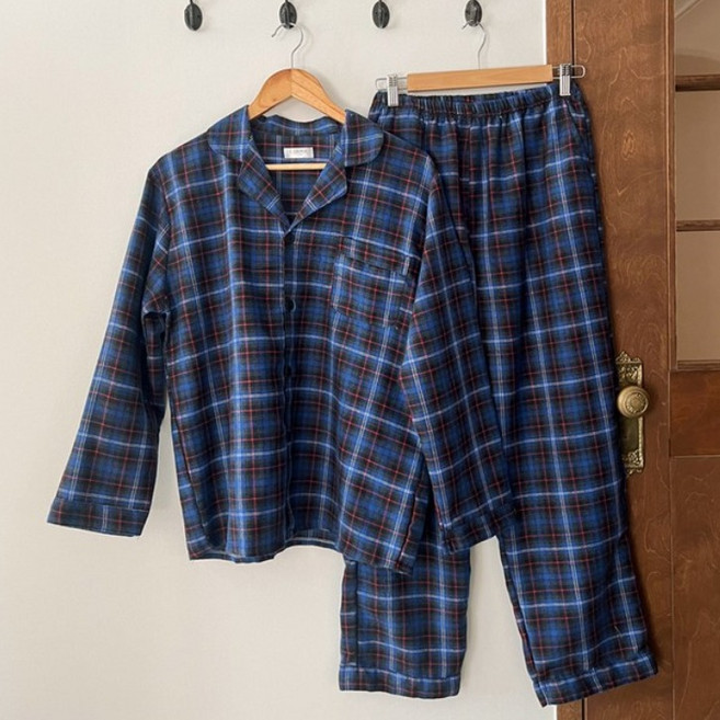 엘라운지 클래식 공용 체크 파자마 상하세트