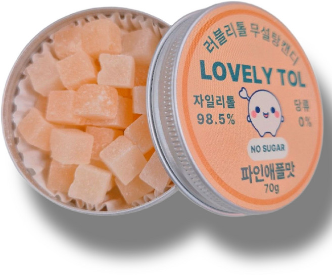 러블리톨 파인애플맛 무설탕자일리톨캔디, 5개, 70g