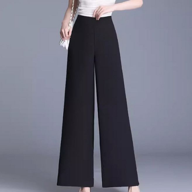 빅포레스트 여성 여름 쉬폰 하이웨이스트 와이드 팬츠