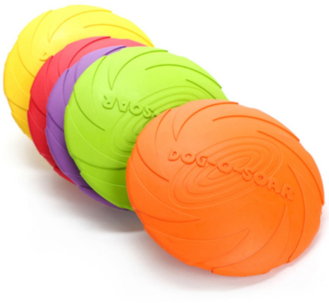 독스랩 강아지 원반 프리스비 장난감 부메랑, 소프트 라이트 원반, M(18cm), 그린, 1개