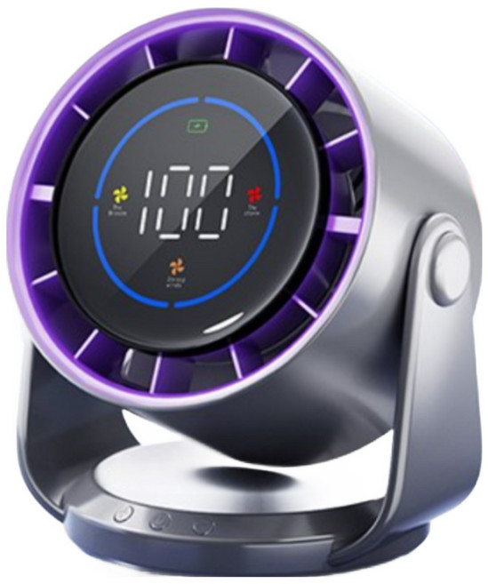 MIFAN 무선 무소음 탁상용 선풍기 미니 파워 서큘레이터, 다크 그레이