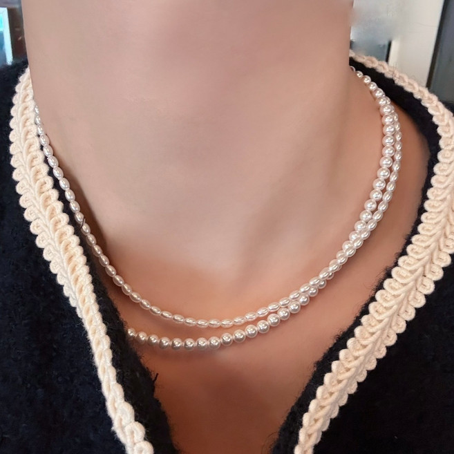 윈웨이 미니진주목걸이 레이어드목걸이 4mm 3mm