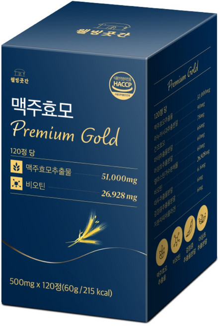 웰빙곳간 독일산 맥주 효모 프리미엄 골드 비오틴 식약청 HACCP 인증, 1개, 120정