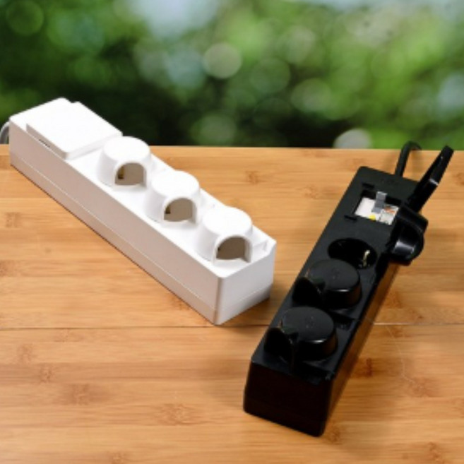 국산 4000W 고용량 방수 멀티탭 에어컨 냉장고 건조기 대용량 고전압 과부하차단 멀티콘센트 3구, 1개, 블랙, 1.5m