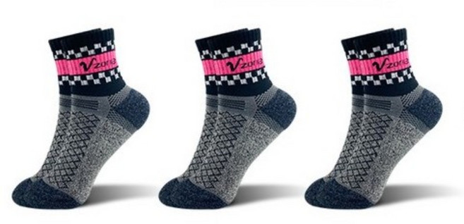 벗겨지지 않는 더햄 브이존 기능성 등산 양말, 핑크, 1세트