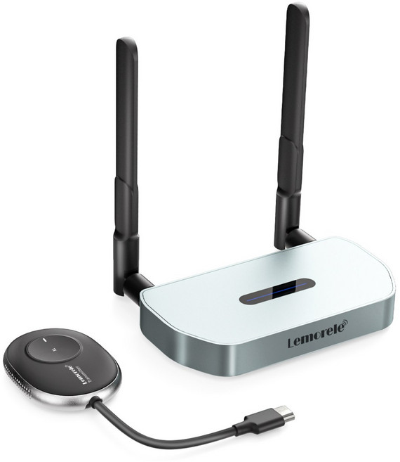 Lemorele 50M 무선 HDMI 비디오 송신기 및 수신기 익스텐더 동글 키트 1080P, Q5R1, 1개