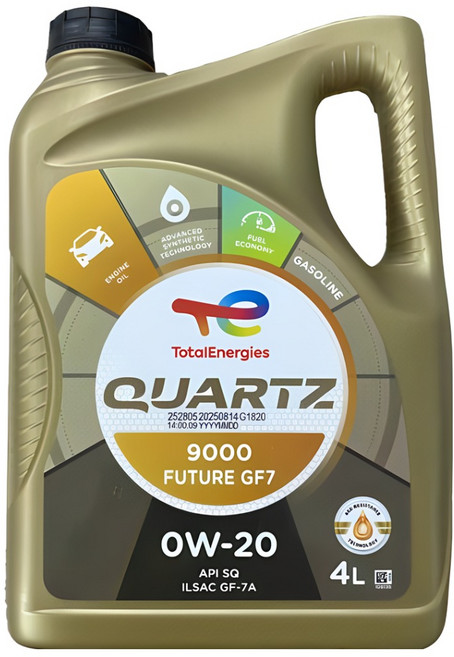 9위 - 토탈쿼츠 9000 퓨처 0W20 SQ 4L 가솔린 엔진오일, 1개, 토탈쿼츠 9000 퓨처 0W20 4L, 