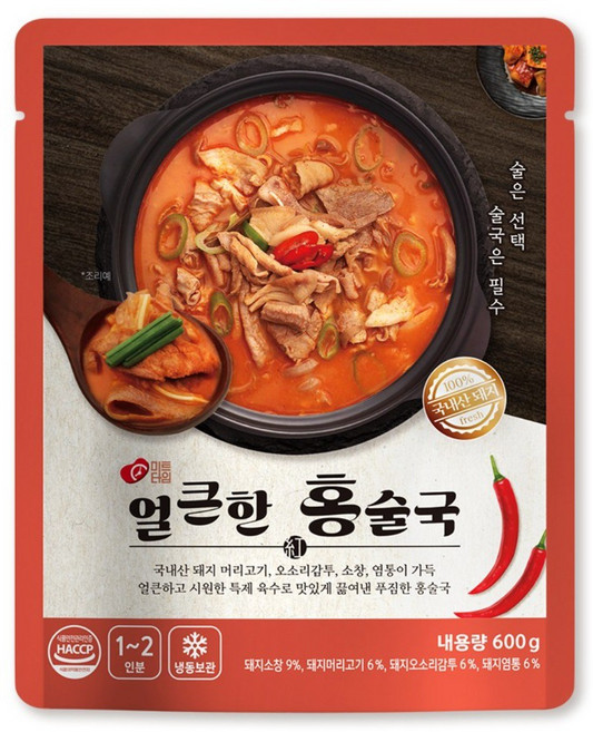 미트타임 얼큰한 홍술국(돼지 내장 돼지국밥 술국), 600g, 4개