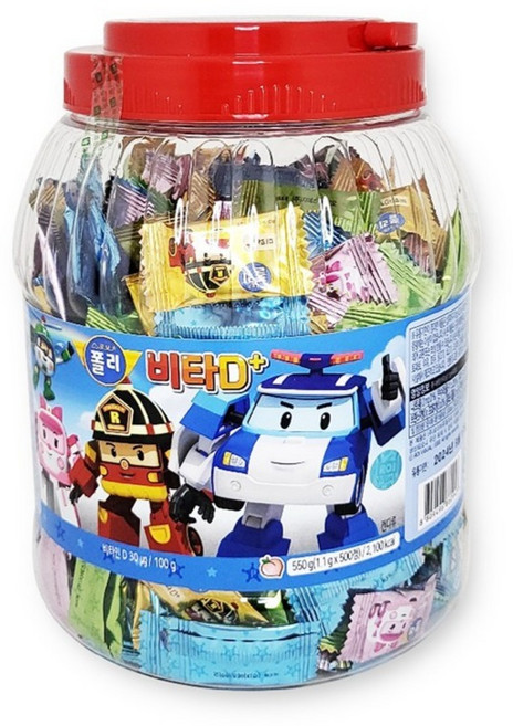 로보카폴리 비타 D 플러스 복숭아맛 캔디, 500정, 1개