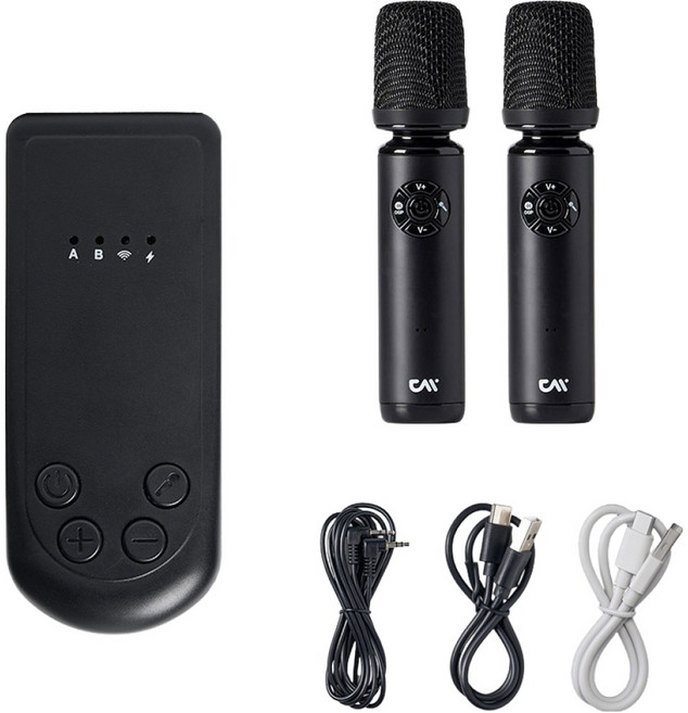 더씽 플러그앤싱 블루투스 수신기 무선마이크 노래방마이크 AUX 스피커연결 차량용, 블랙, M240M