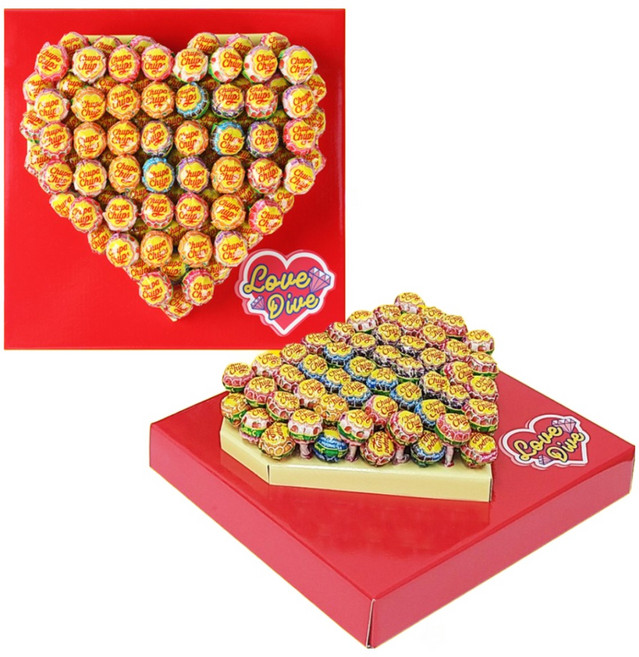사랑을 전하는 내 마음의 츄파춥스 러브 다이브 하트 선물세트 (9.3g x 93개)_화이트데이 선물, 9.3g, 1세트