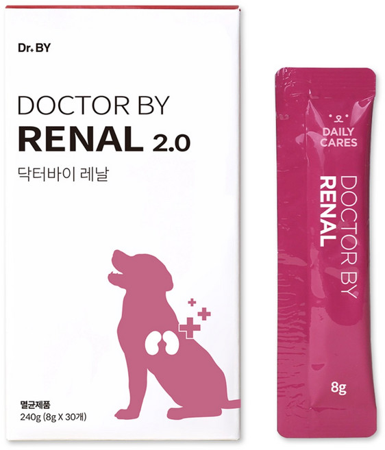 닥터바이 레날 강아지 신장 영양제 배뇨 요로 방광 건강 도움, 1세트, 30회분