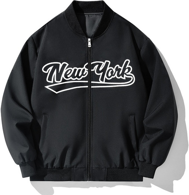 Asure 커플 아메리칸 스타일 야구복 스탠드 칼라 바시티자켓 점퍼 코트