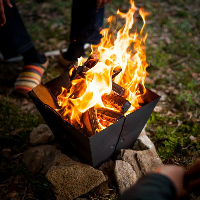 레토 접이식 불멍 캠핑 화로대 + 수납가방 + 고정클립 2p 세트 LCP-FB01, 1개