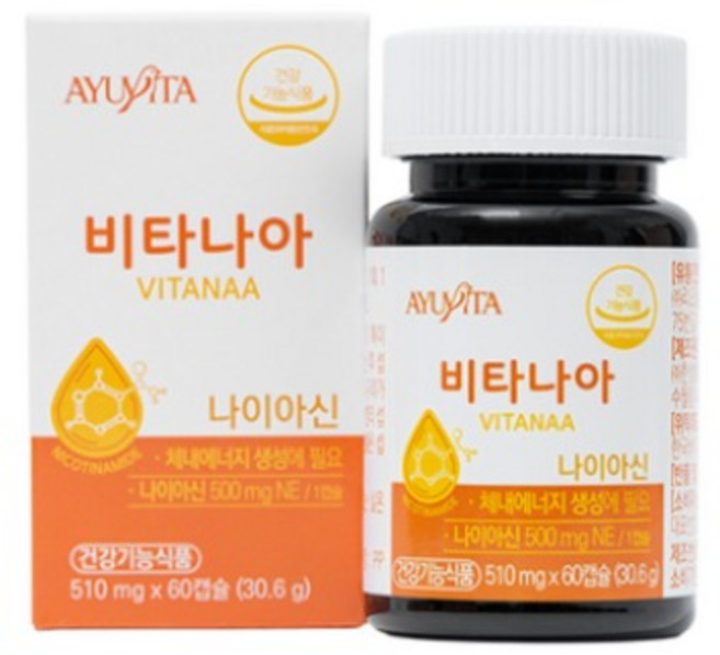 비타나아 고함량 미국산 비타민B 500mg 나이아신아미드 니코틴산아미드, 1개, 60정