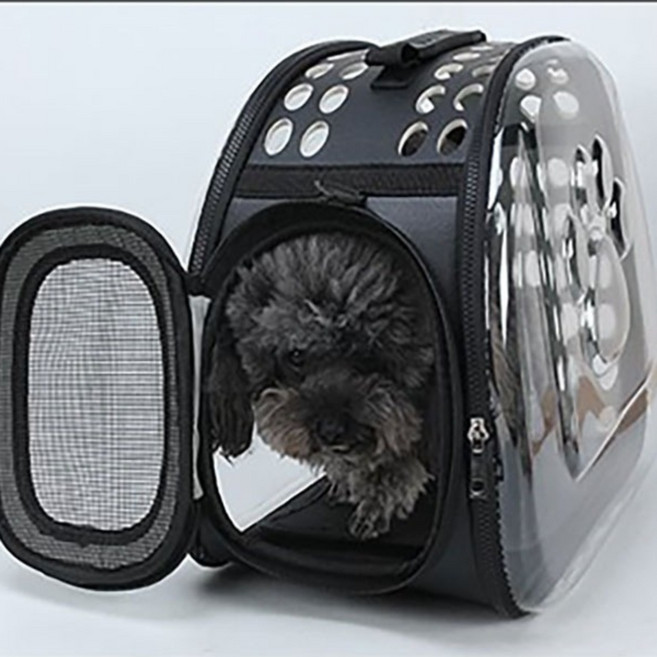 [켈리] 고양이 강아지 투명이동가방 토끼이동가방 캐리어, 핑크, 1개