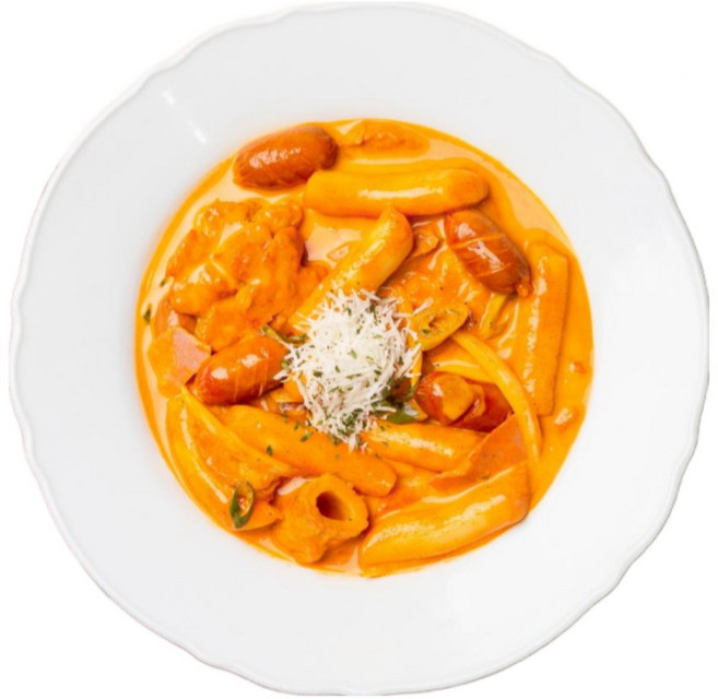 [2인분] 친구들 로제떡볶이 맵기 4종 (소시지와 어묵이 듬~뿍), 순한맛, 1개, 900g