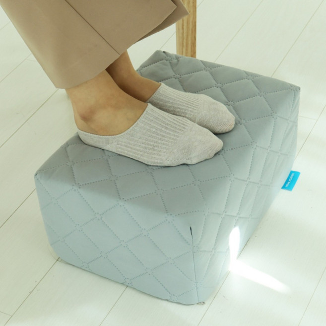 새로그린 쿠션 발받침대 책상 사무실 식탁 의자발받침 풋레스트 발쿠션, 그레이 13cm
