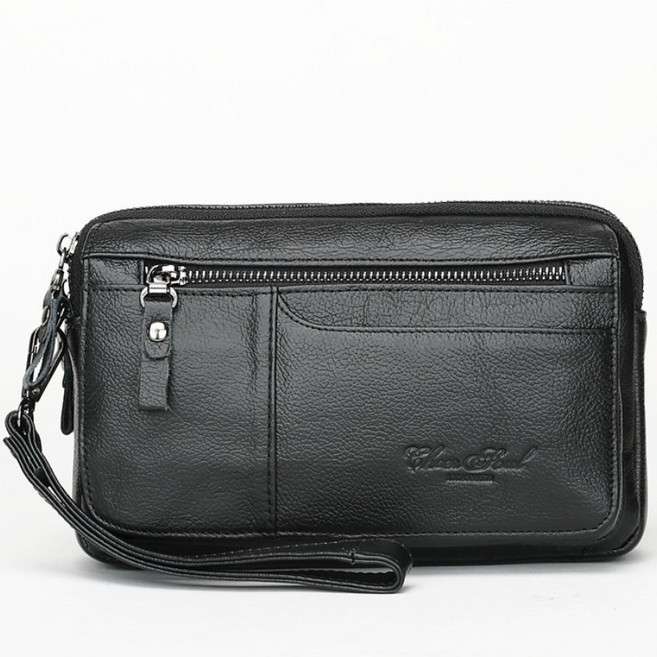 [낸스] 소가죽 핸드백 남성용 손가방 대용량 진가죽 클러치백 장지갑