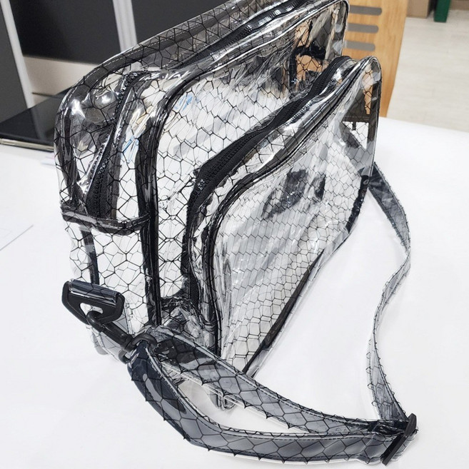 다이아큐브 고급형 투명 크로스백 크린룸 가방 제전 방진 방수 PVC 42cmx30cmx10cm+7cm