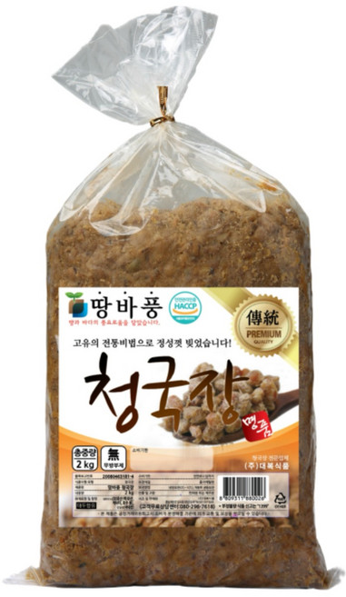 대복식품 땅바풍 구수한 맛있는 착한 전통 재래식 해썹청국장 해썹인증_본사직송, 5개, 2kg