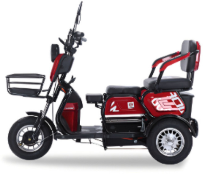 트리모션 전동 스쿠터 세발 전기 자전거 삼륜 바이크 출퇴근 주행감 안정 가족용 오토바이 고출력, 60V/23A(70km), 레드