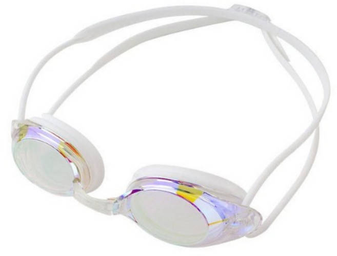 YF 프리미엄 미러 수경 김서림방지 물안경+수영모, 1개, 화이트