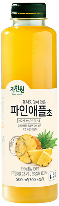 [자연원] 통째로 갈아만든 파인애플초, 500ml, 1개