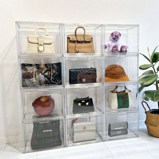 특대형 명품 신발 가방보관함 투명 아크릴 가방정리함 40*25*30cm, 1개, 투명40*25*30cm