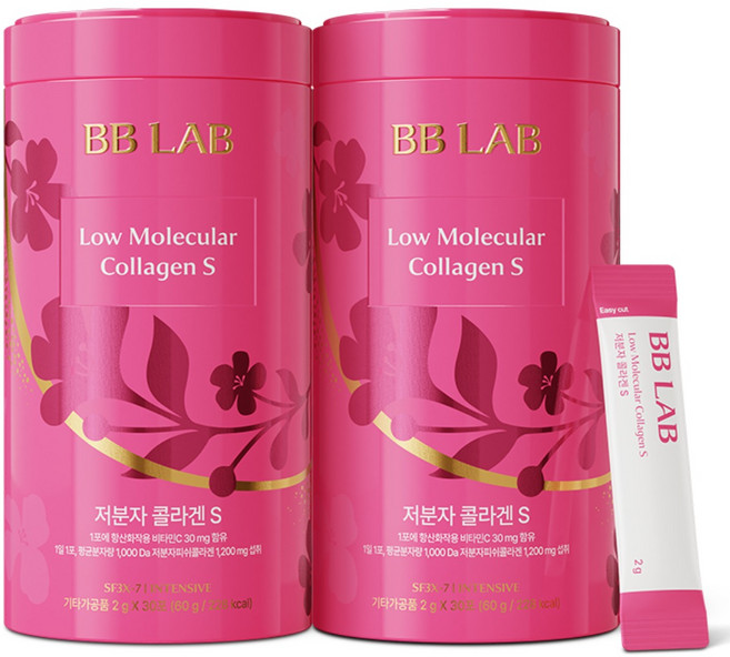 [무료배송/오늘출발] 비비랩 저분자 콜라겐S 프리미엄 맛있는 콜라겐 세트구성, 2개, 30회분