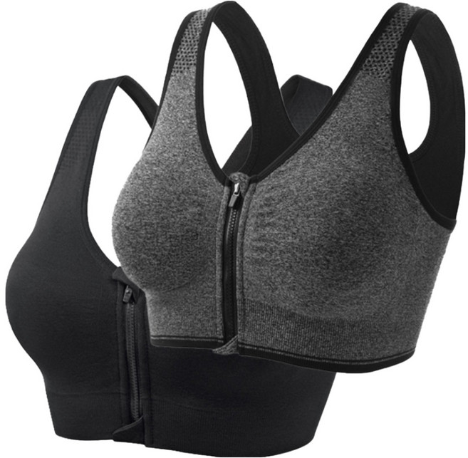 cikicoco 앞지퍼 스포터 스포츠브라 2종세트 S~5XL (1+1) 러닝브라 요가 필라테스