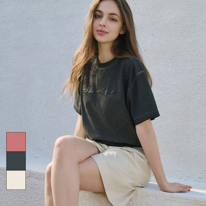 [트루릴리전] 25SS 여성 피그먼트 티셔츠 3종세트 TRL23TS51