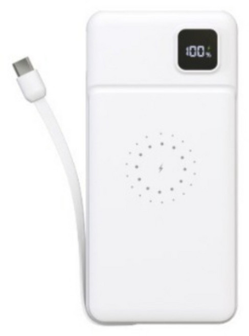 동시충전 PD20W + 15W 고속 무선 충전 LCD 보조배터리 20000mAh(C타입 일체형) 기내반입가능