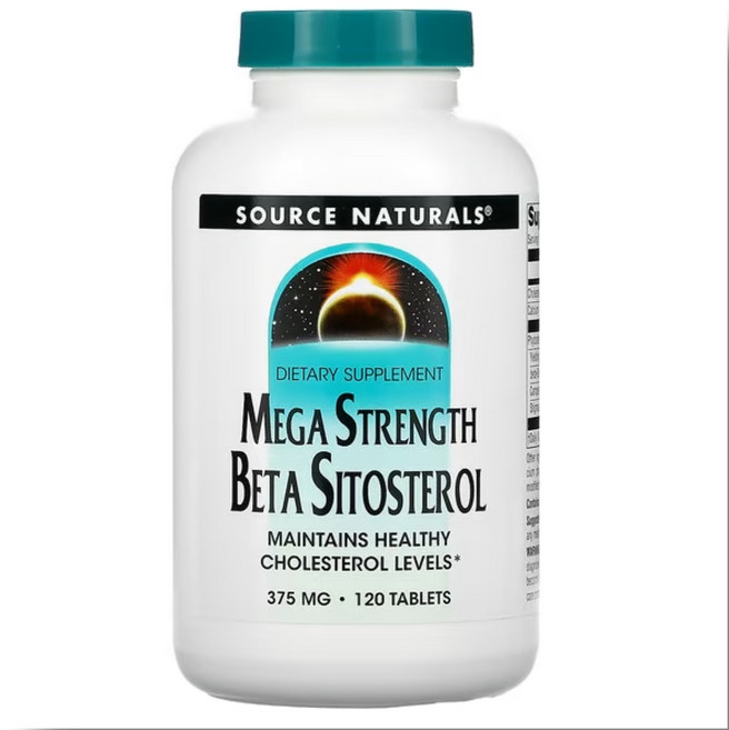 미국산 소스내츄럴스 메가 스트랭스 베타 시토스테롤 375mg 120정 Source Naturals Mega Strength Beta Sitosterol 선물증정, 1개