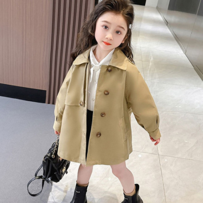 여아 봄 가을 트렌치 코트