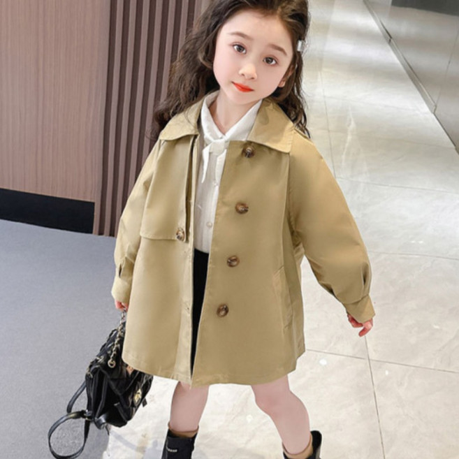 여아 봄 가을 트렌치 코트